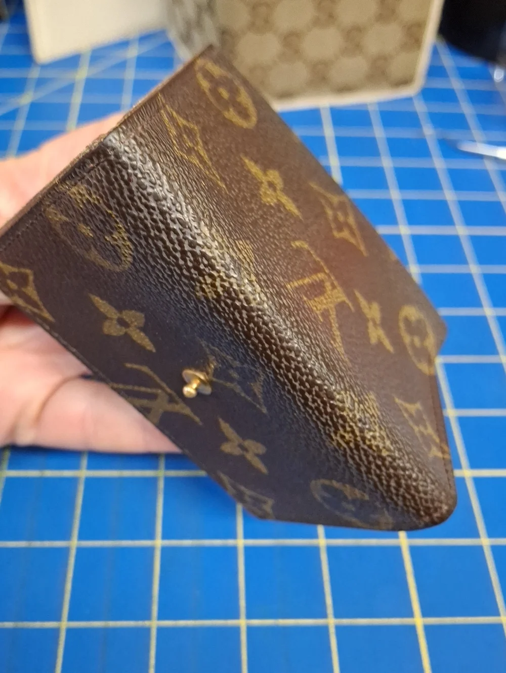Louis Vuitton Brown Monogram Canvas Snap Wallet 3x4 Preloved